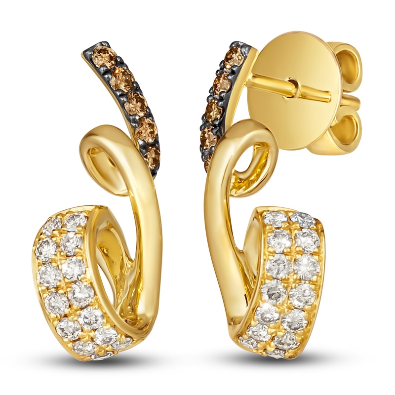 Main Image 1 of Le Vian Diamond Earrings 1/2 ct tw Round 14K Honey Gold