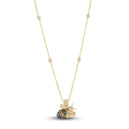 Le Vian Diamond Bumblebee Pendant Necklace 3/4 ct tw Round 14K Honey Gold 19"
