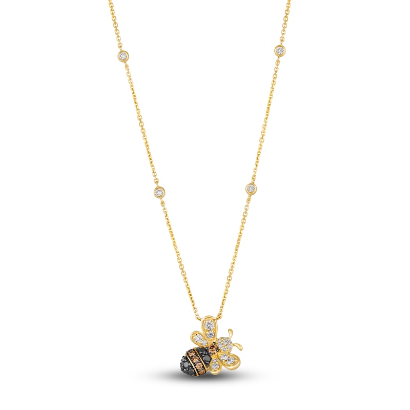 Main Image 1 of Le Vian Diamond Bumblebee Pendant Necklace 3/4 ct tw Round 14K Honey Gold 19"