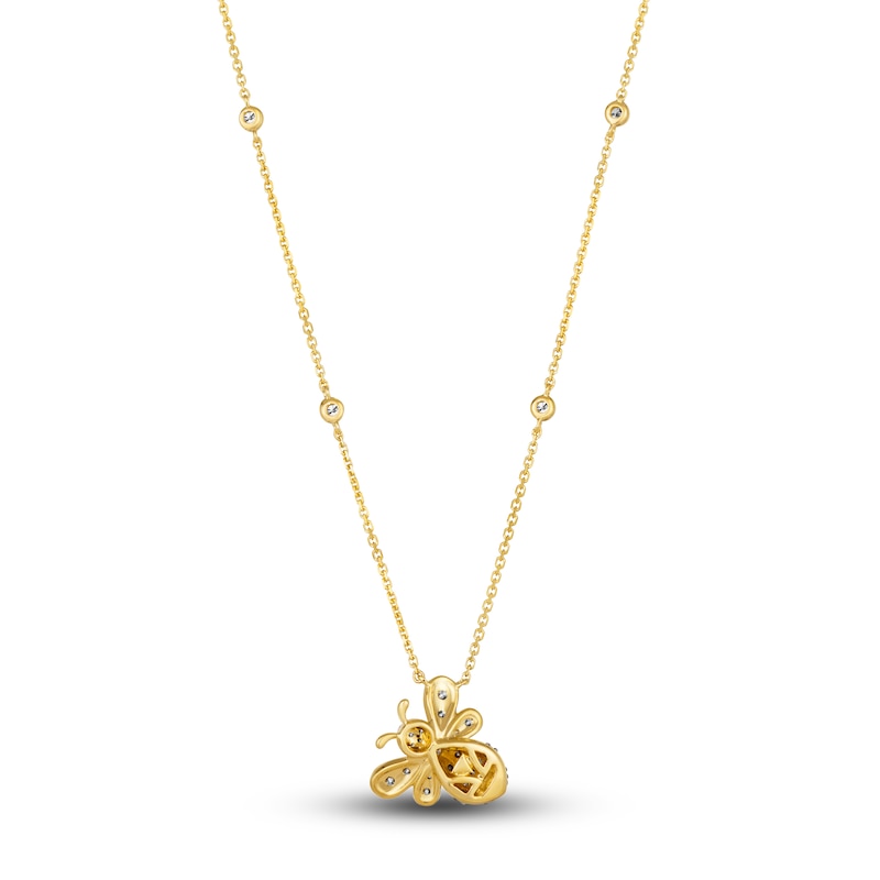 Main Image 3 of Le Vian Diamond Bumblebee Pendant Necklace 3/4 ct tw Round 14K Honey Gold 19"