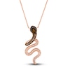 Thumbnail Image 1 of Le Vian Natural Chocolate Quartz Snake Necklace 1/2 ct tw Diamonds Round 14K Strawberry Gold