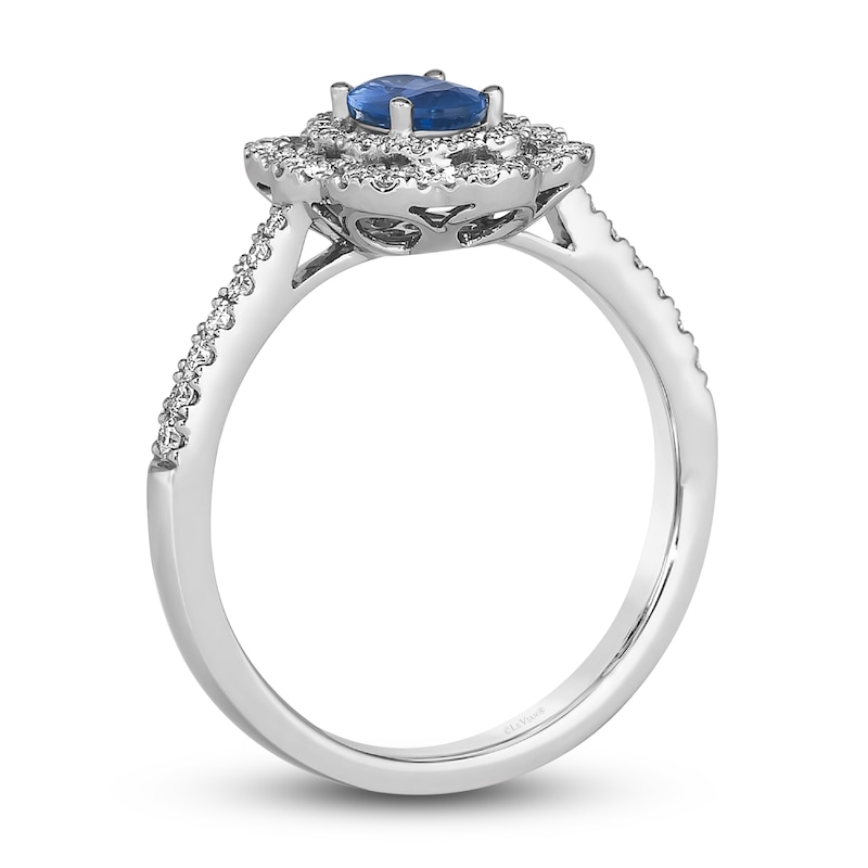 Le Vian Natural Blue Sapphire Ring 1/3 ct tw Diamonds Platinum