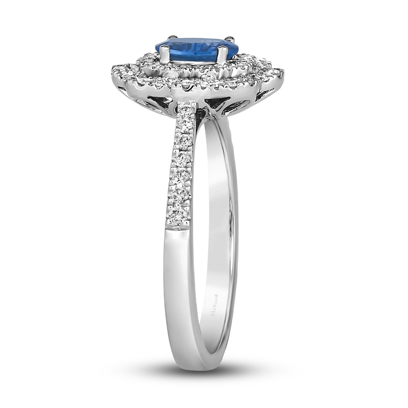 Le Vian Natural Blue Sapphire Ring 1/3 ct tw Diamonds Platinum