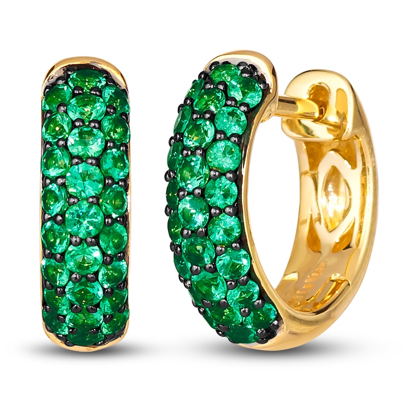 Main Image 1 of Le Vian Natural Emerald Earrings 14K Honey Gold