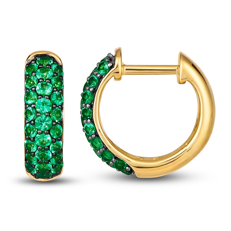 Main Image 2 of Le Vian Natural Emerald Earrings 14K Honey Gold