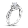 Thumbnail Image 2 of Diamond Floral Halo Engagement Ring 1/2 ct tw Round 14K White Gold