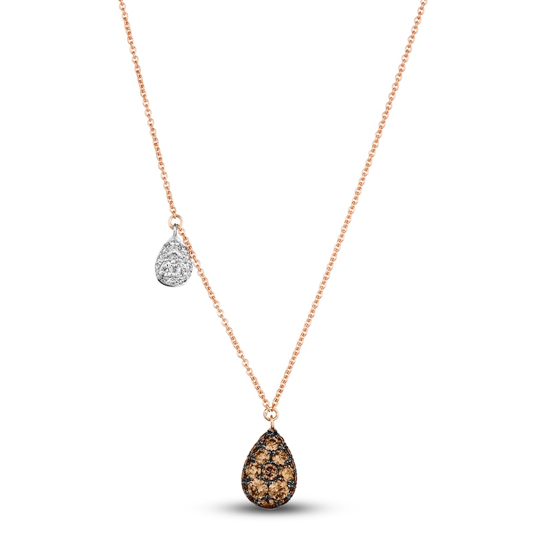 Main Image 1 of Le Vian Diamond Station Necklace 3/4 ct tw Round 14K Two-Tone Gold 18"