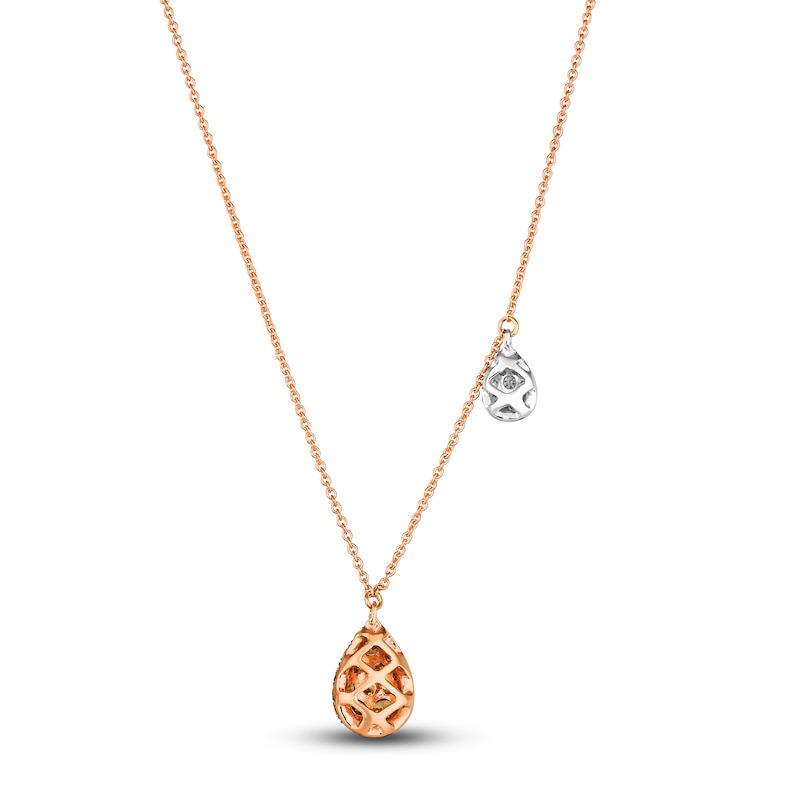 Main Image 3 of Le Vian Diamond Station Necklace 3/4 ct tw Round 14K Two-Tone Gold 18"