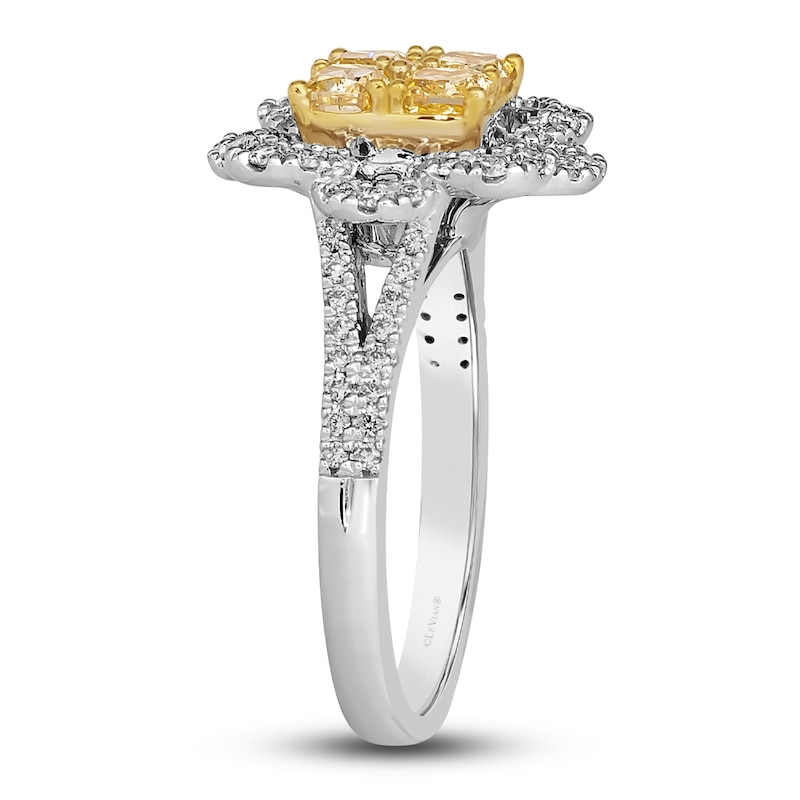 Le Vian Sunny Yellow Diamond Ring 1-3/4 ct tw Round 14K Vanilla Gold