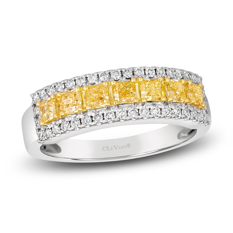 Main Image 1 of Le Vian Sunny Yellow Diamond Ring 1 ct tw Round 14K Vanilla Gold