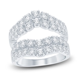 Diamond Double Row Enhancer Band 2 ct tw Round 14K White Gold