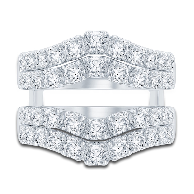 Diamond Double Row Enhancer Band 2 ct tw Round 14K White Gold