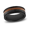 Thumbnail Image 1 of Men's Wood Wedding Band Black Tungsten/Carbon Fiber 8.0mm