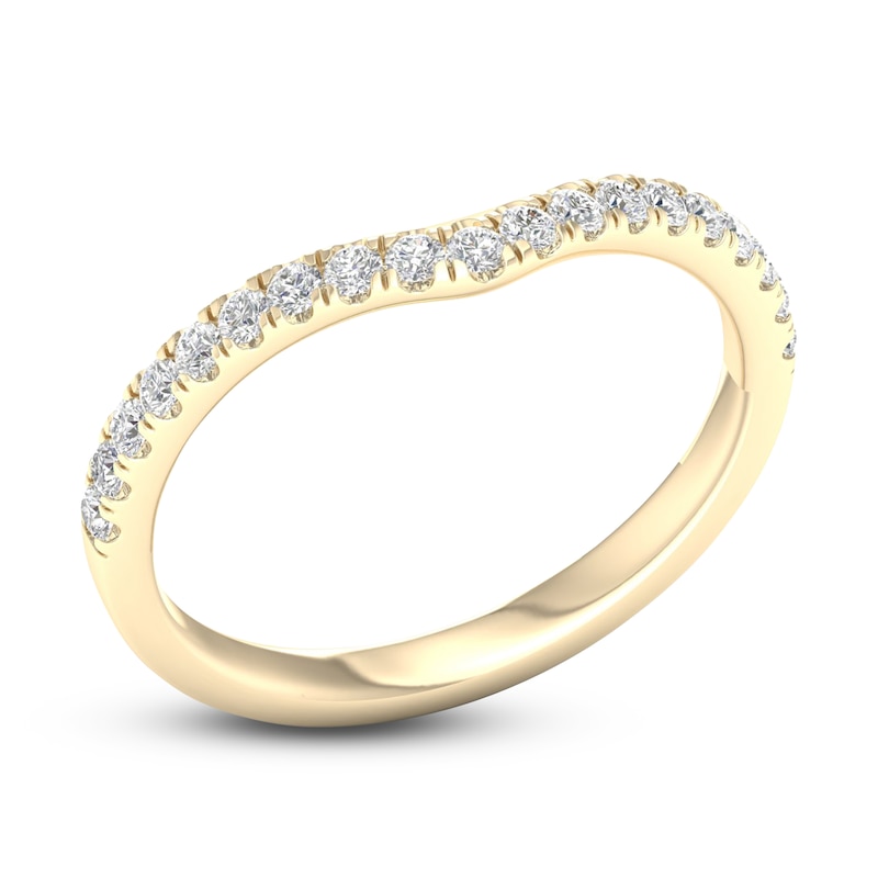Main Image 2 of Diamond Contour Wedding Band 1/4 ct tw Round 14K Yellow Gold