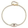 Thumbnail Image 4 of Natural Blue Sapphire Eye Bracelet 1/6 ct tw Round 14K Yellow Gold 7"