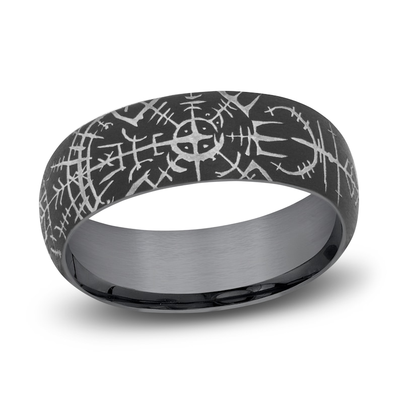 Main Image 1 of Men's Viking Compass Wedding Band Tantalum 8.0mm