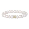 Cultured Freshwater Pearl Bracelet 1/10 ct tw Diamonds 14K Yellow Gold 7.5"