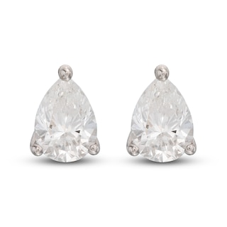 Jared Signature Lab-Grown Diamond Solitaire Stud Earrings 1 ct tw Pear-shaped 14K White Gold (SI2/F)