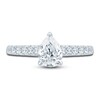 Thumbnail Image 3 of Diamond Hidden Halo Engagement Ring 1-1/2 ct tw Pear/Round 14K White Gold