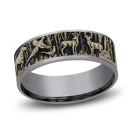 Forest Wedding Band Tantalum/14K Yellow Gold 7.5mm