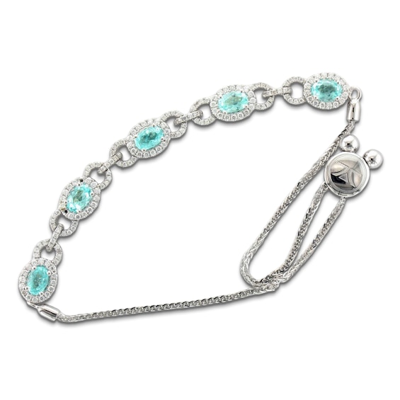 Le Vian Oval-Cut Natural Blue Tourmaline Bolo Bracelet 1 ct tw Diamonds 18K Vanilla Gold