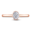 Thumbnail Image 3 of Diamond Solitaire Engagement Ring 3/4 ct tw Bezel-Set Oval 14K Rose Gold (I2/I)