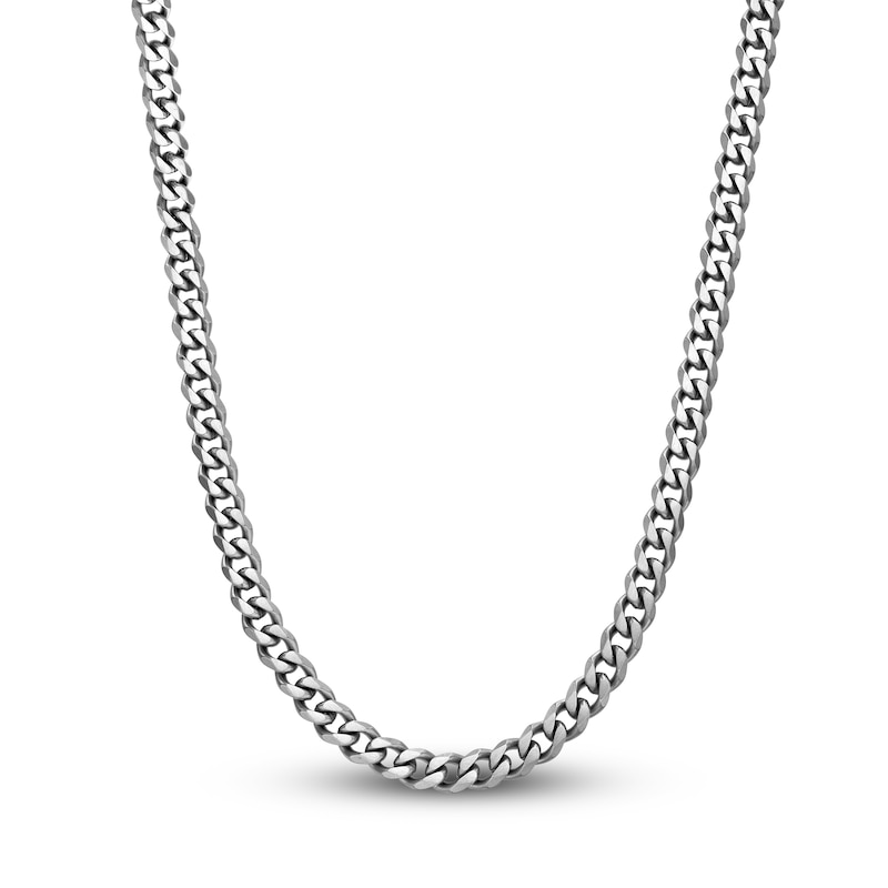 8mm Men's Stainless Steel Cuban Link Chain Necklace 20 Inches / Silver