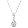 Thumbnail Image 1 of Diamond Teardrop Necklace 1/5 ct tw Round Sterling Silver 18"
