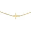 Thumbnail Image 2 of Sideways Cross Choker Necklace 14K Yellow Gold 15" Adj.