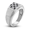 Thumbnail Image 1 of Men's Black & White Diamond Anniversary Ring 1/3 ct tw Round 14K White Gold