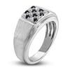 Thumbnail Image 2 of Men's Black & White Diamond Anniversary Ring 1/3 ct tw Round 14K White Gold