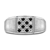 Thumbnail Image 2 of Men's Black & White Diamond Anniversary Ring 1/3 ct tw Round 14K White Gold