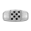 Thumbnail Image 3 of Men's Black & White Diamond Anniversary Ring 1/3 ct tw Round 14K White Gold
