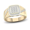 Thumbnail Image 1 of Men's Diamond Ring 3/4 ct tw Square-cut/Round 10K Yellow Gold