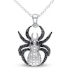 Thumbnail Image 1 of Black Diamond Spider Necklace Diamond Accents Sterling Silver 18"