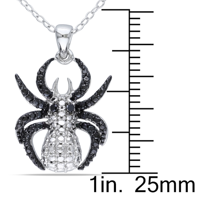 Main Image 3 of Black Diamond Spider Necklace Diamond Accents Sterling Silver 18"