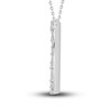 Thumbnail Image 2 of Diamond Heart Necklace 1/3 ct tw Round/Baguette 10K White Gold