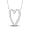 Thumbnail Image 3 of Diamond Heart Necklace 1/3 ct tw Round/Baguette 10K White Gold
