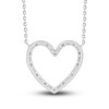 Thumbnail Image 4 of Diamond Heart Necklace 1/3 ct tw Round/Baguette 10K White Gold