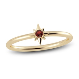 Juliette Maison Natural Garnet Starburst Ring 10K Yellow Gold