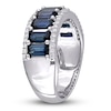 Thumbnail Image 2 of Natural Sapphire Anniversary Ring 1/3 ct tw Diamonds 14K White Gold