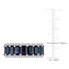 Thumbnail Image 4 of Natural Sapphire Anniversary Ring 1/3 ct tw Diamonds 14K White Gold