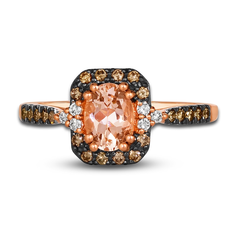 Main Image 3 of Le Vian Natural Morganite Ring 1/4 ct tw Diamonds 14K Strawberry Gold