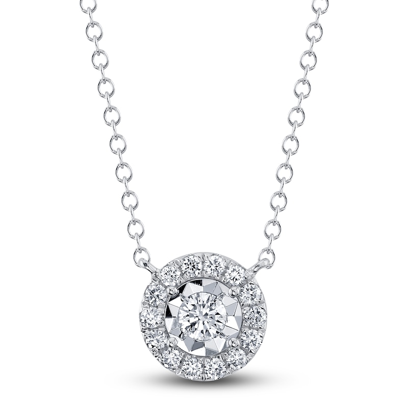 Main Image 1 of Shy Creation Diamond Pendant Necklace 1/4 ct tw Round 14K White Gold SC55024121