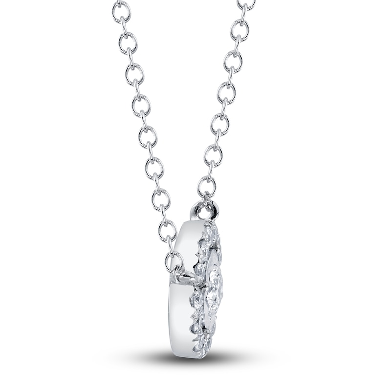 Main Image 2 of Shy Creation Diamond Pendant Necklace 1/4 ct tw Round 14K White Gold SC55024121