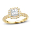 Thumbnail Image 1 of Diamond Engagement Ring 3/4 ct tw Princess/Round 14K Yellow Gold