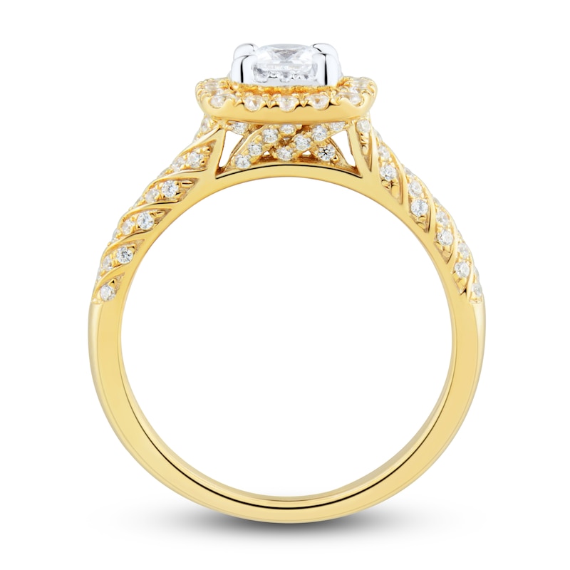 Diamond Engagement Ring 3/4 ct tw Princess/Round 14K Yellow Gold | Jared