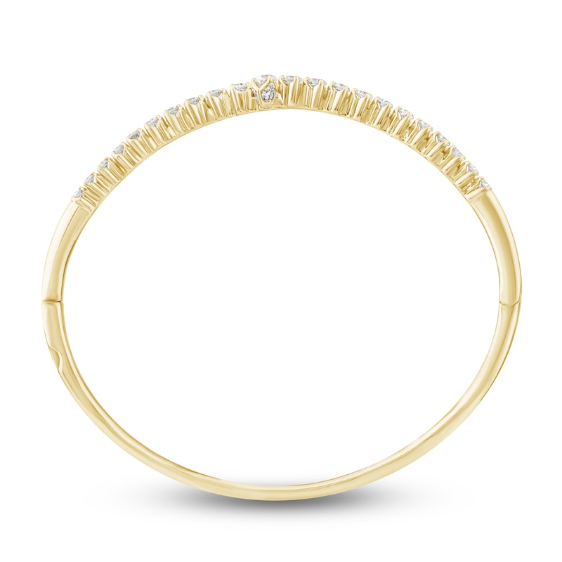 Diamond Bangle Bracelet 1-1/2 ct tw Round 14K Yellow Gold