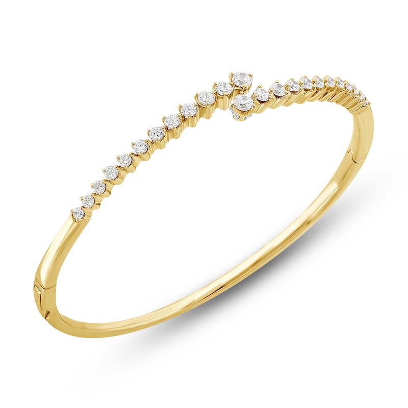Main Image 3 of Diamond Bangle Bracelet 1-1/2 ct tw Round 14K Yellow Gold