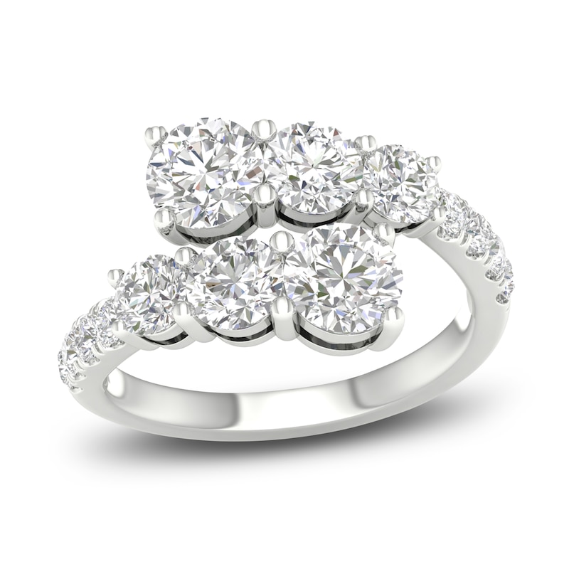 Main Image 1 of Lab-Grown Diamond Wrap Ring 3 ct tw Round 14K White Gold